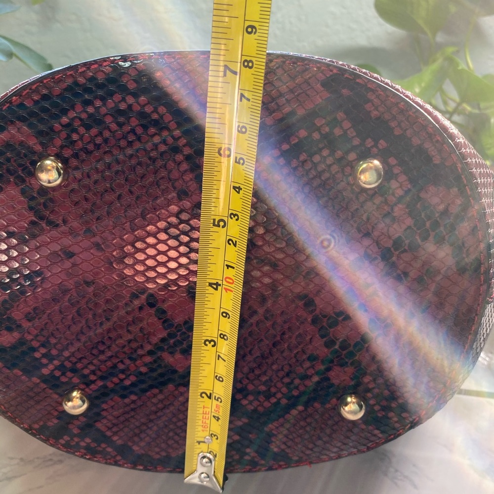 Diophy Red Vegan Snake Skin Purse - Picture 5 of 16